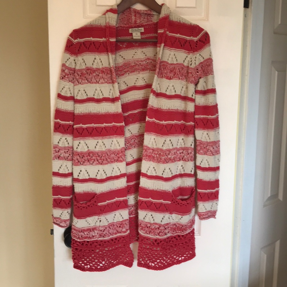 Coral lucky brand cardigan sweater XS